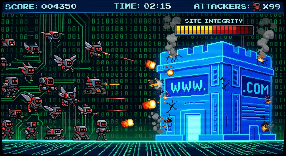 Pixelated Robots attaching am innocent website
