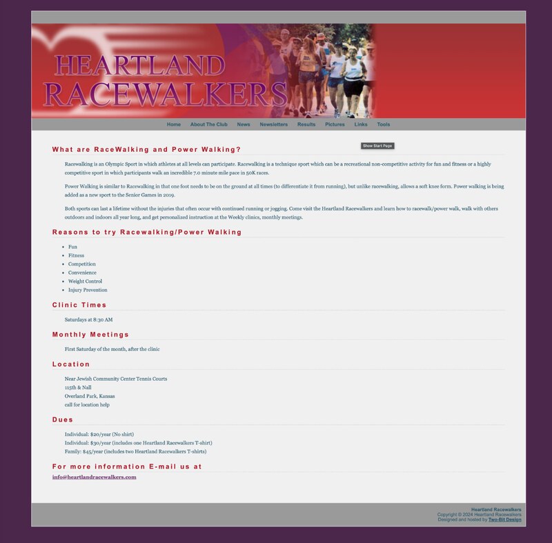 Heartland Racewalkers website